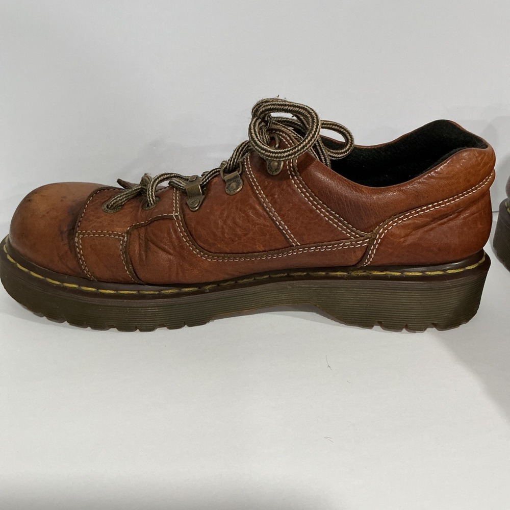 Vintage Y2K Chunky Distressed Brown Leather Dr. Martens Oxford Boots Sz 12, 8b68 - Picture 4 of 11